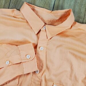 Polo Ralph Lauren Beach Twill Shirt Mens Orange Big 2XB Long Sleeve Button Down